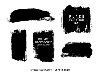 Vector paintbrush set, brush strokes templates. Grunge design elements for social media.