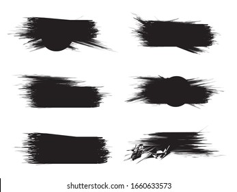  Conjunto de pincel vectorial. Placas de tinta. elementos de diseño gruesos