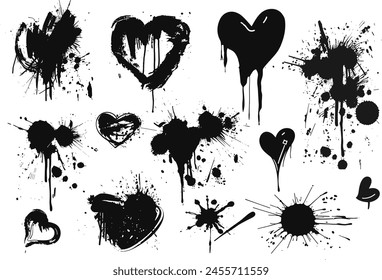 Vector paintbrush splash set, brush strokes templates. Grunge design elements for social media. Rectangle text boxes or speech bubbles. Dirty distress texture banners for social networks story posts