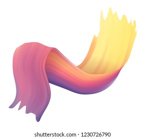 Vector paintbrush stroke abstract paint splash pink yellow gradient