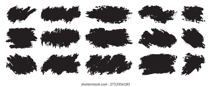 Vector Plantillas de trazo de pincel Cajas de texto de grunge y Anuncios sucios para publicaciones de redes sociales e historias Ilustración vectorial