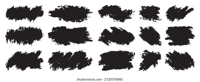 Vector Plantillas de trazo de pincel Cajas de texto de grunge y Anuncios sucios para publicaciones de redes sociales e historias Ilustración vectorial