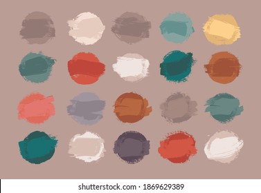 Vector Paintbrush Textures. Gouache Smears. Rough Acrylic Abstract. Trendy colors Brush Strokes Vector.