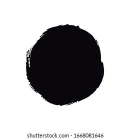 Vector painted black spot. Round spot for text, print, decor ans etc. Round splash of ink. Round spot of paint. 