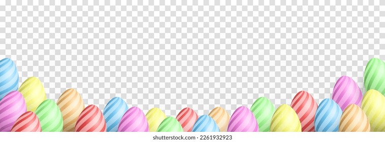 Vector painted Easter eggs png. Multicolored eggs png. Chicken eggs, food. Easter banner. Easter.