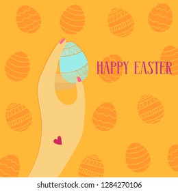Vector painted egg, as a symbol of Easter. Modern design.