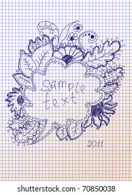 Vector painted frame in a notebook for your text