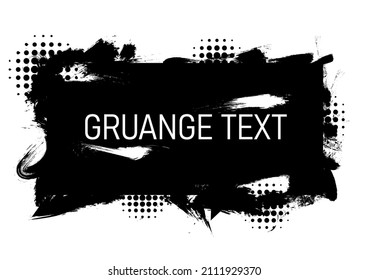 Pincel grunge pintado con vectores de tinta negra decorado con efecto de semitono.Diseño para tarjetas, folletos, banners, publicidad.