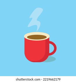 Vector painted hot coffee cup professionally