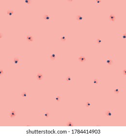 Vector painted pink petals flower seamless pattern