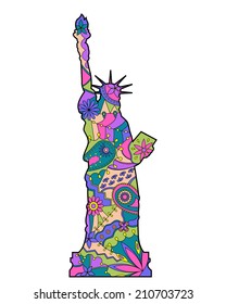 vector painted silhouette Statue of Liberty