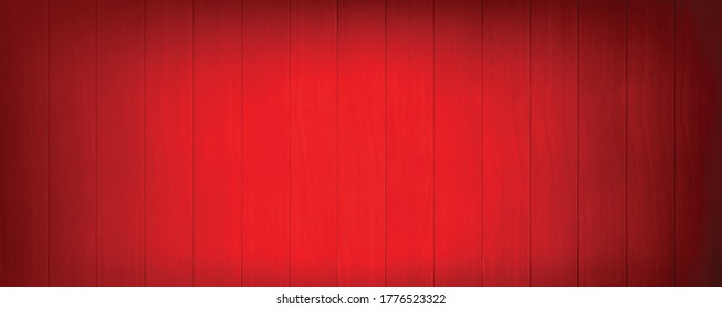 Vector Painted Wood Backdrop. Wooden fence. Red color. Vertical and horizontal.