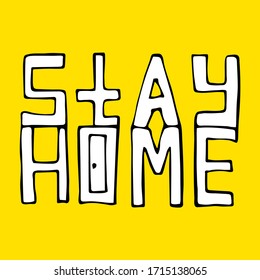 vector painted word stay home