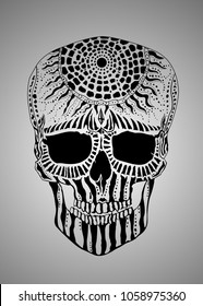 vector painting black skull