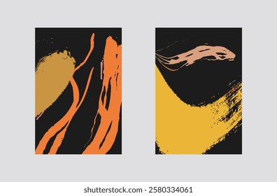 vector painting brush stroke fluidity grunge modern art poster design templates banner backgrounds