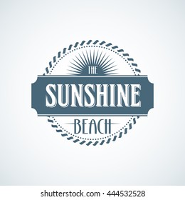 vector painting classical design piece pattern of summer vacation trip tag for seasonal tour selling classic holiday summer travel season abstract trip sign sea sun blue airplane riviera beach offshor