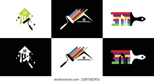 Vector painting icon set logo Premium Vector