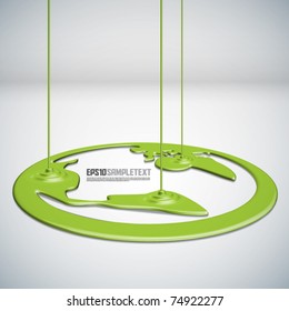 Vector Paints Dripping a World Map