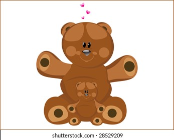  vector pair of cute teddy for celebration