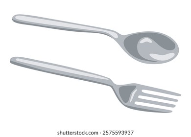 vector of a pair of cutlery, namely a spoon and a fork
