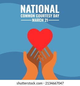 Vector Pair of Hands and Hearts, National Common Courtesy Day Design Concept, suitable for social media post templates, posters, greeting cards, banners, backgrounds, brochures. Vector Illustration