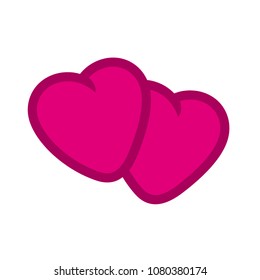 Vector pair of hearts illustration