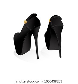 vector pair of high heel shoes. fashion. fashionable high heel shoe isolated on white background.