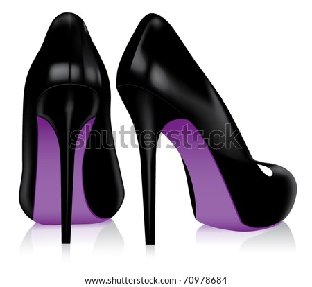 vector pair of high heel shoes. fashion. fashionable high heel shoe isolated on white background.