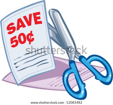 vector pair of scissors clipping coupons