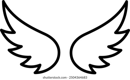 Vector par de alas. pájaro, ángel, símbolo