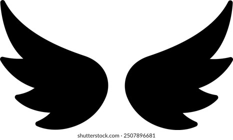 Vector par de alas. pájaro, ángel, símbolo