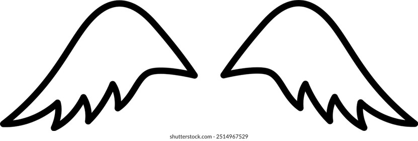 vector pair of wings. bird, angel, symbol