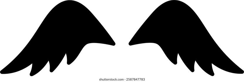 vector pair of wings. bird, angel, symbol