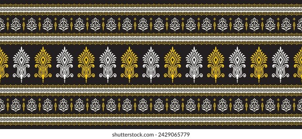 Vector paisley border design with flower 