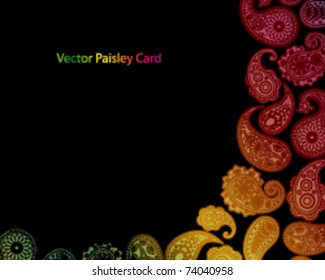Vector Paisley Card.