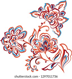 
Vector paisley floral design elements