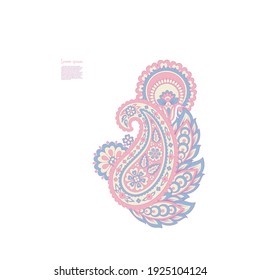 Vector Paisley Floral isolated Damask ornament