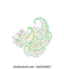 Vector Paisley Floral isolated ornament