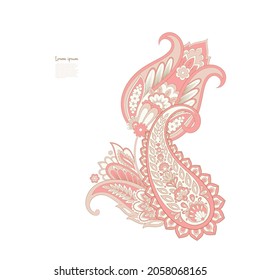 Vector Paisley Floral isolated ornament