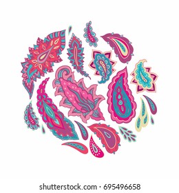 Vector paisley on white background