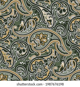 Vector Paisley oriental ethnic Pattern Seamless pattern on background