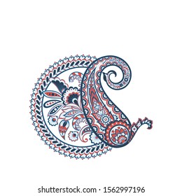 Vector Paisley pattern in floral indian style