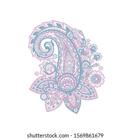 Vector Paisley pattern in floral indian style