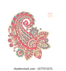 Vector Paisley pattern in floral indian style