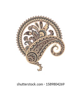 Vector Paisley pattern in floral indian style