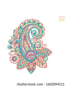 Vector Paisley pattern in floral indian style
