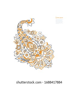 Vector Paisley en estilo indio floral