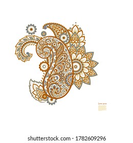 Patrón Vector Paisley en estilo indio floral