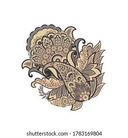 Patrón Vector Paisley en estilo indio floral