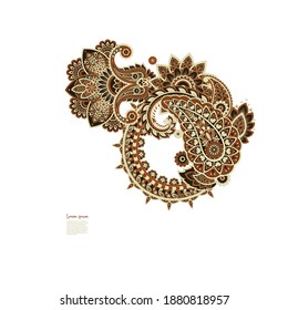 Vector Paisley pattern in floral indian style